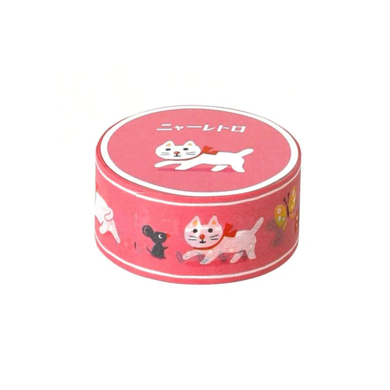 Retro Die-Cut Masking Tape - Cat