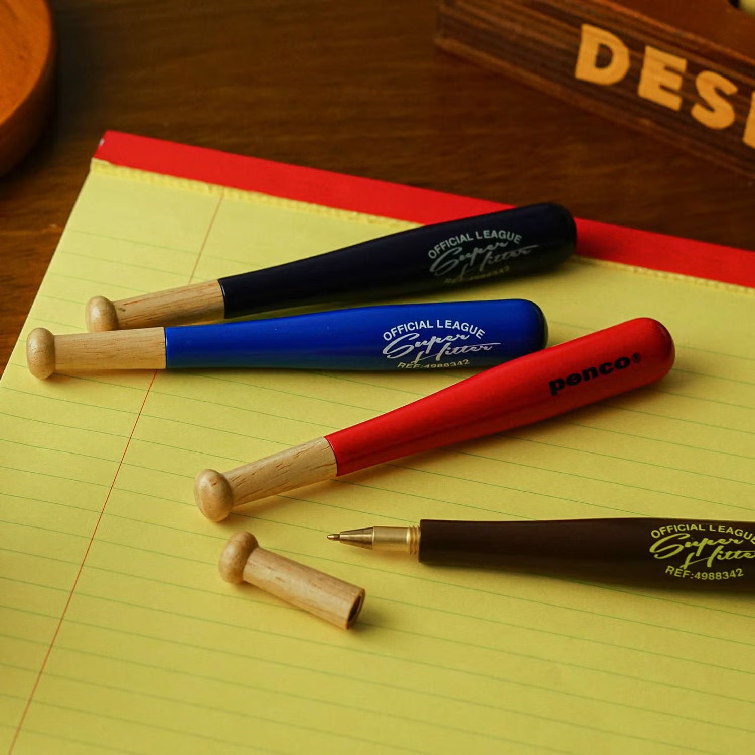 Hightide Penco Bat Pen range, wooden baseball bat pens in several colours