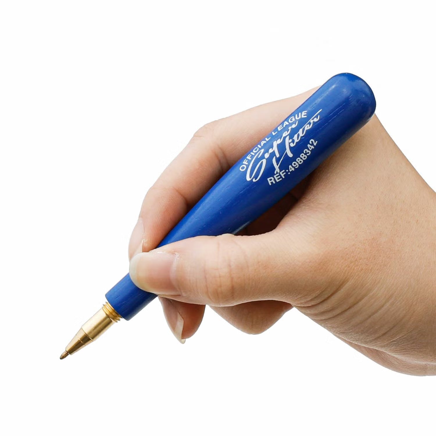 Hightide Penco Bat Pen in blue, wooden barrel detail