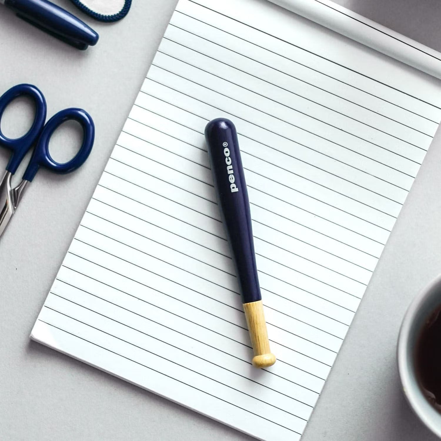 Hightide Penco Bat Pen in navy, wooden baseball bat shaped ballpoint pen