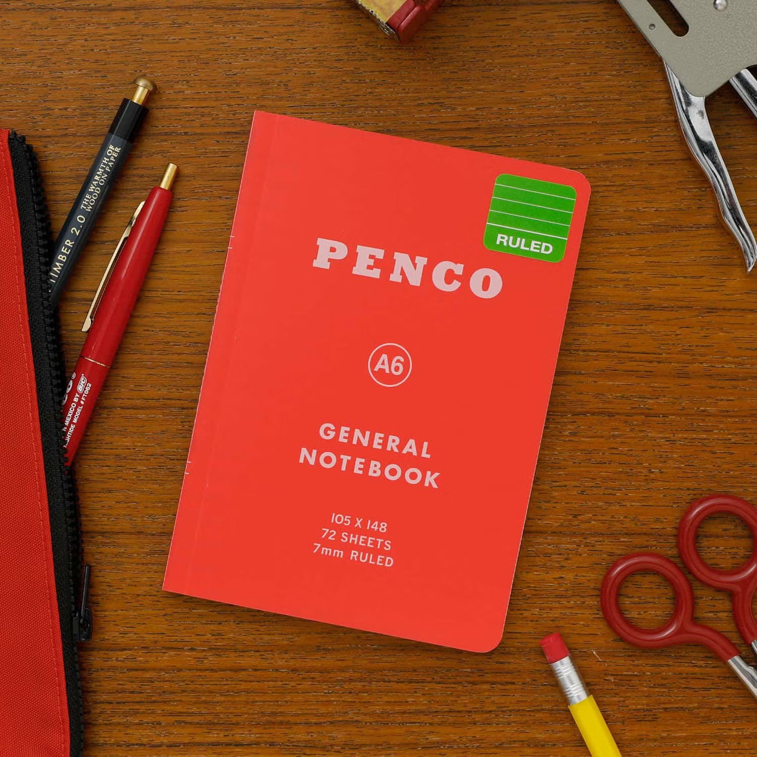Soft PP Notebook Ruled A6 - Red