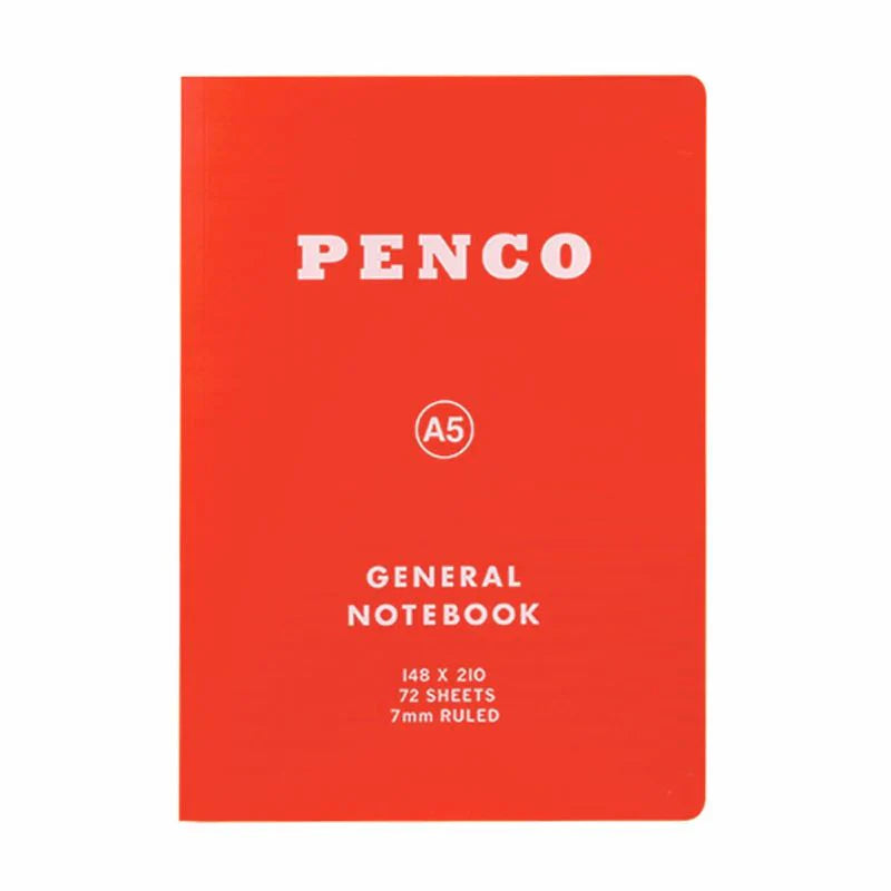 Hightide Penco - Soft PP Notebook Ruled A5 | Red