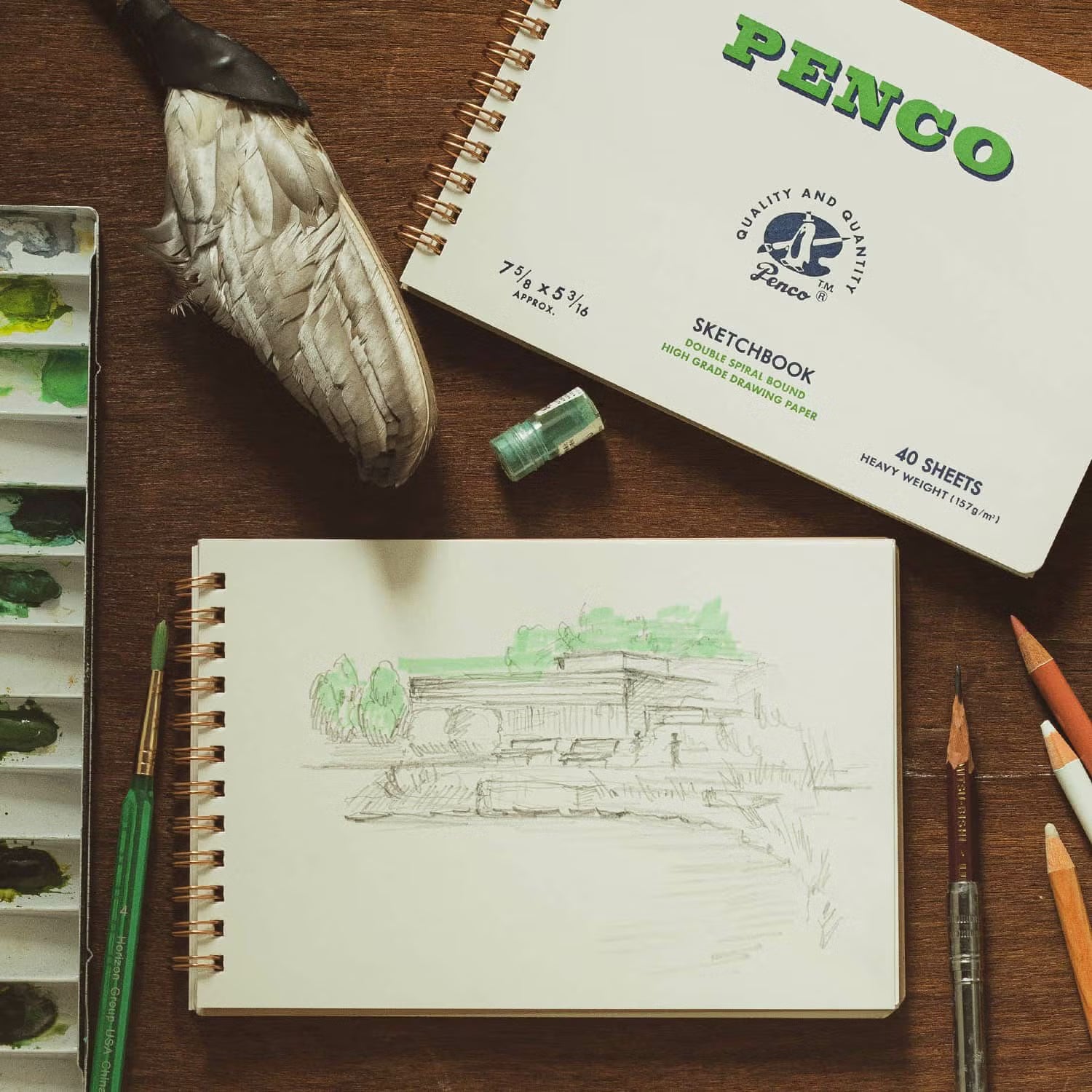 Sketchbook B6 Heavy - Green