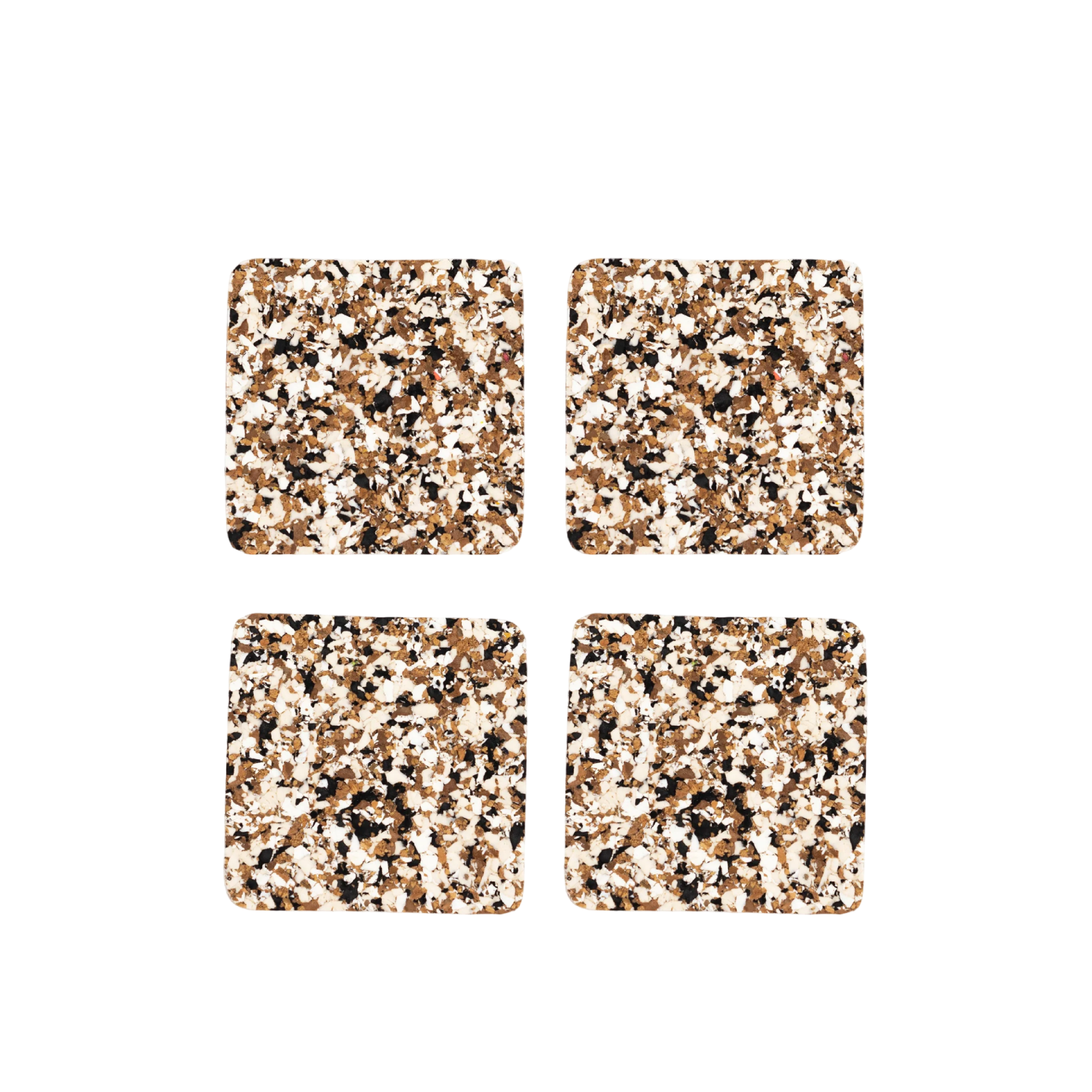 Yod & Co - Speckled Square cork Coasters Set of 4 | Black