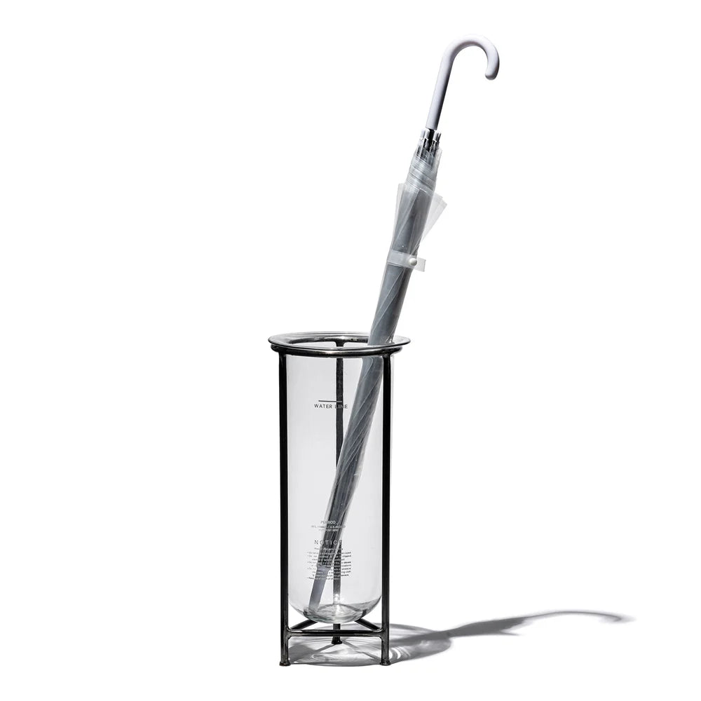 Glass Tube Vase with Steel Stand