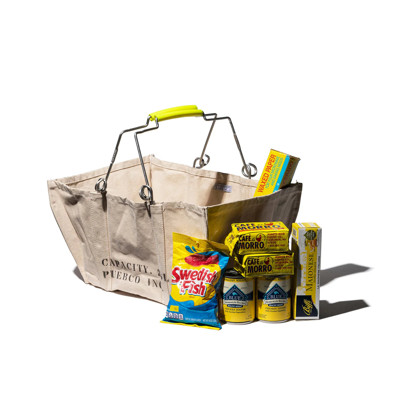 Puebco - Canvas Market Basket Yellow Handle
