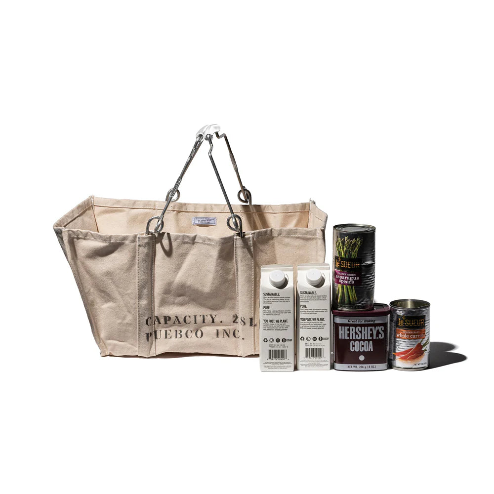 Accordion Market Basket - White Handle