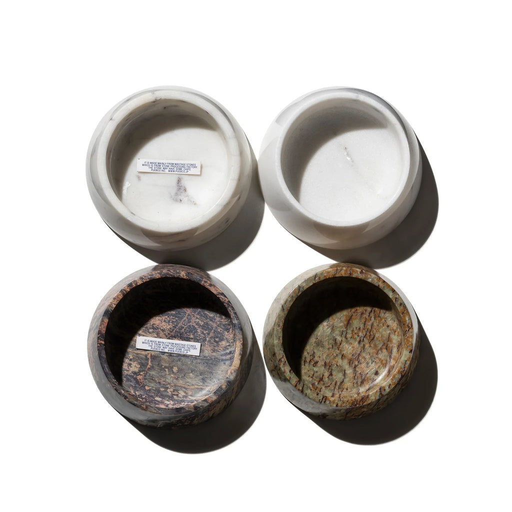Puebco - Marble Pet Bowl | White Stone