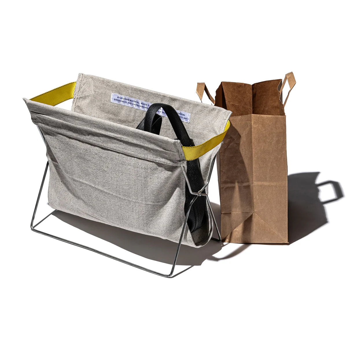 Folding Bag Storage For Café – Ivory-Black Mix