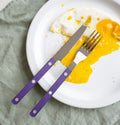 4 Pieces Shiny Cutlery Set - Purple