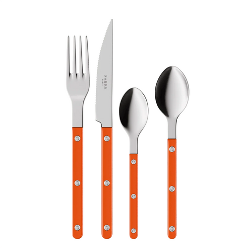 Sabre Paris 4 Pieces Shiny Cutlery Set Orange