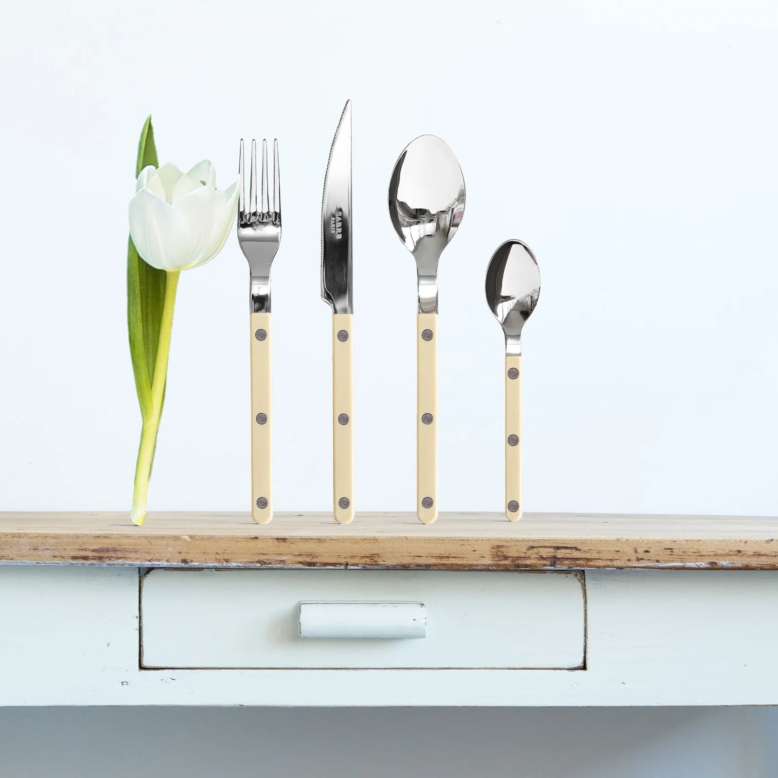 Sabre Paris - Bistrot Solid Tea Spoon | Ivory