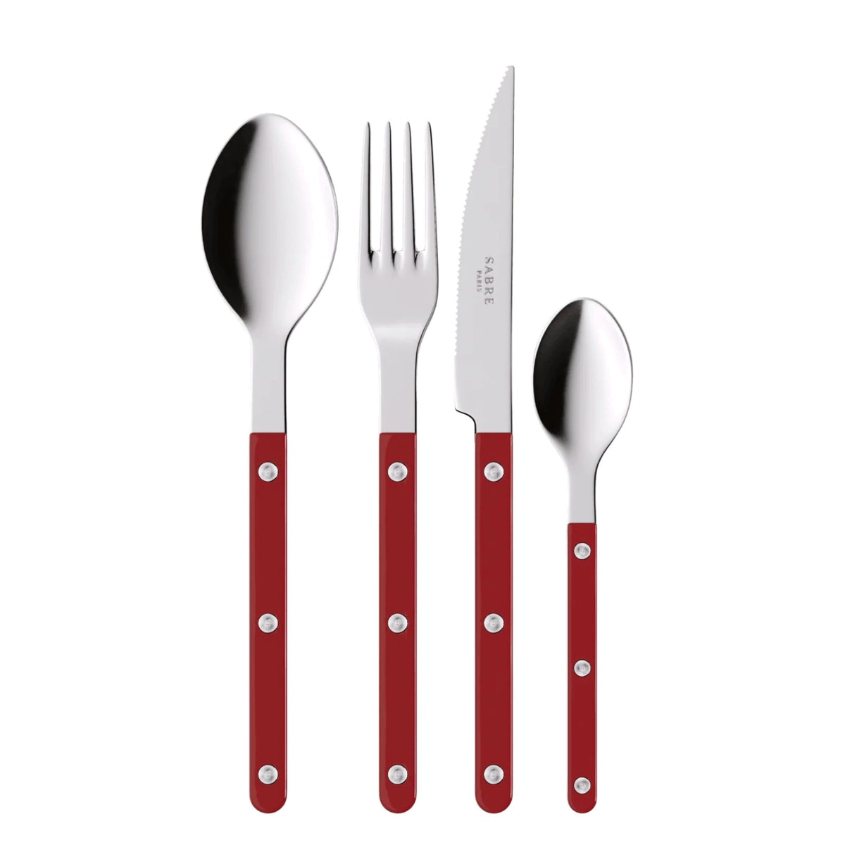 Sabre Paris 4 Pieces Shiny Cutlery Set Burgundy