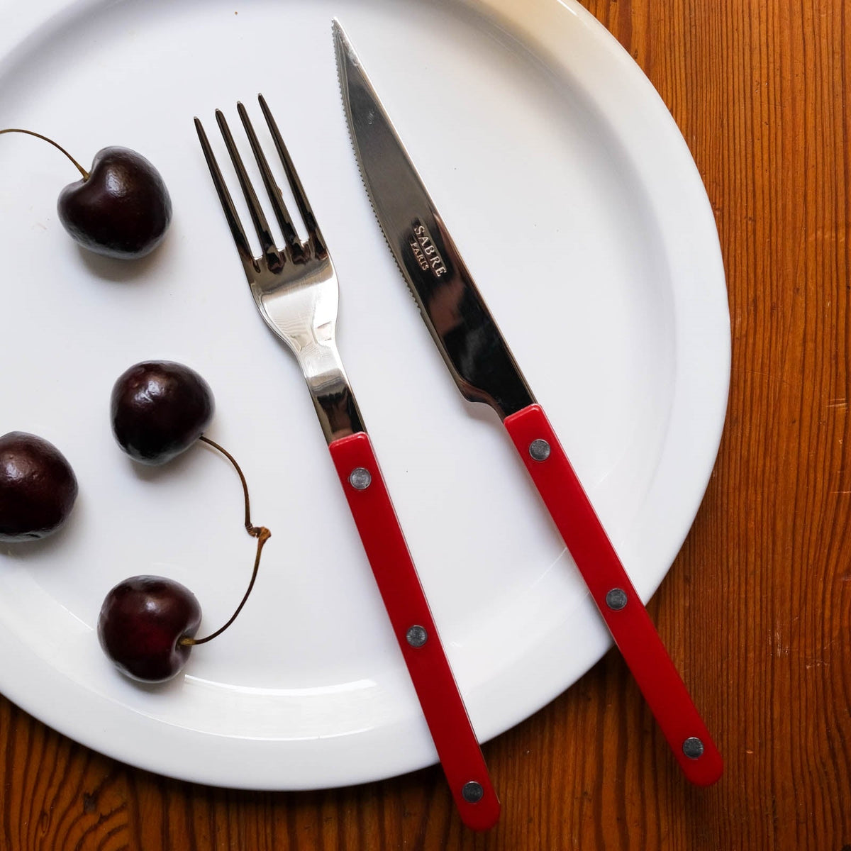 Sabre Paris 4 Pieces Shiny Cutlery Set Burgundy – detail