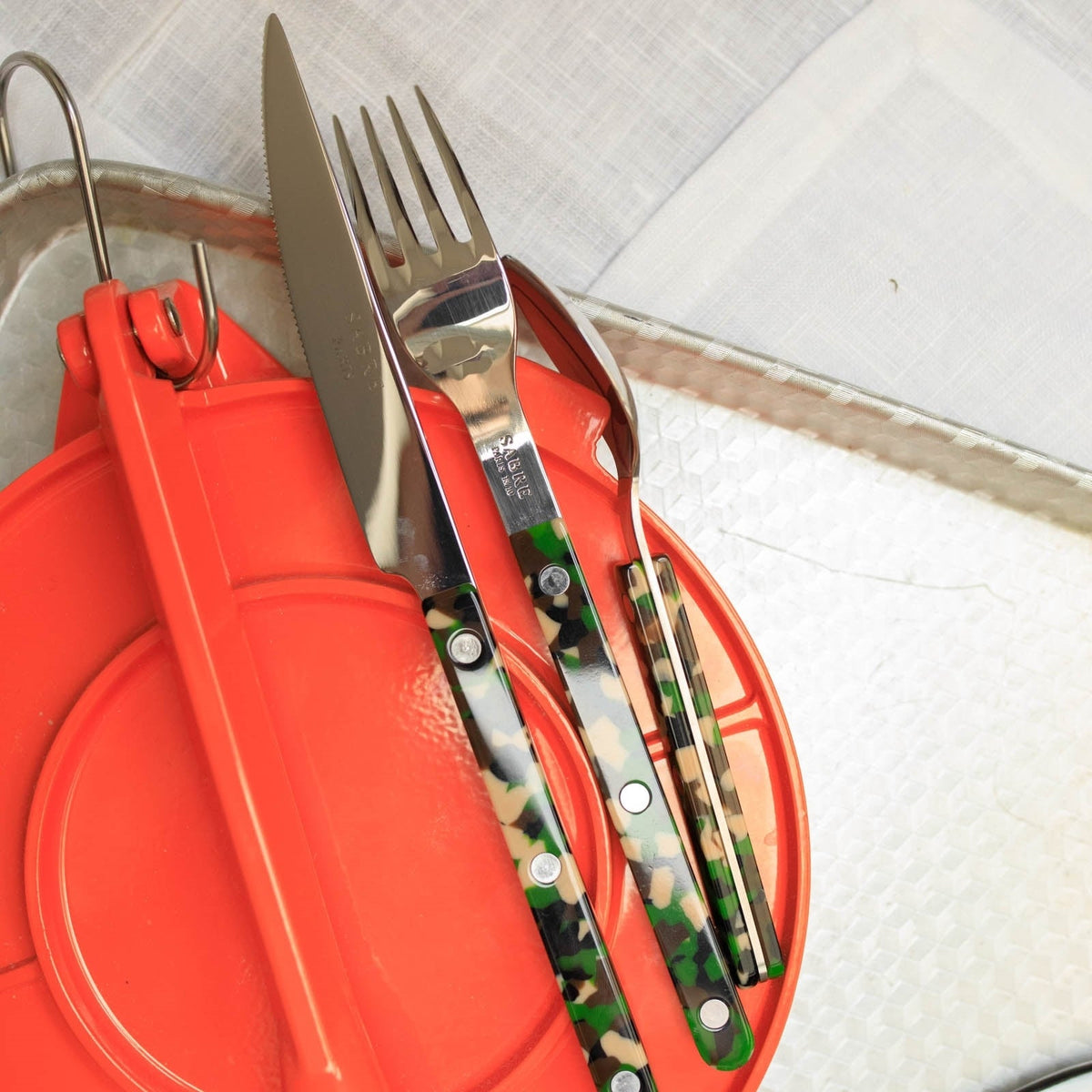 Sabre Paris 4 Pieces Shiny Cutlery Set Camouflage – detail
