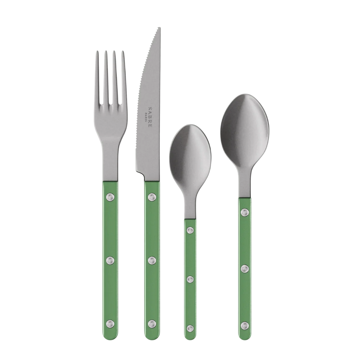 4 Pieces Vintage Cutlery Set - Garden Green
