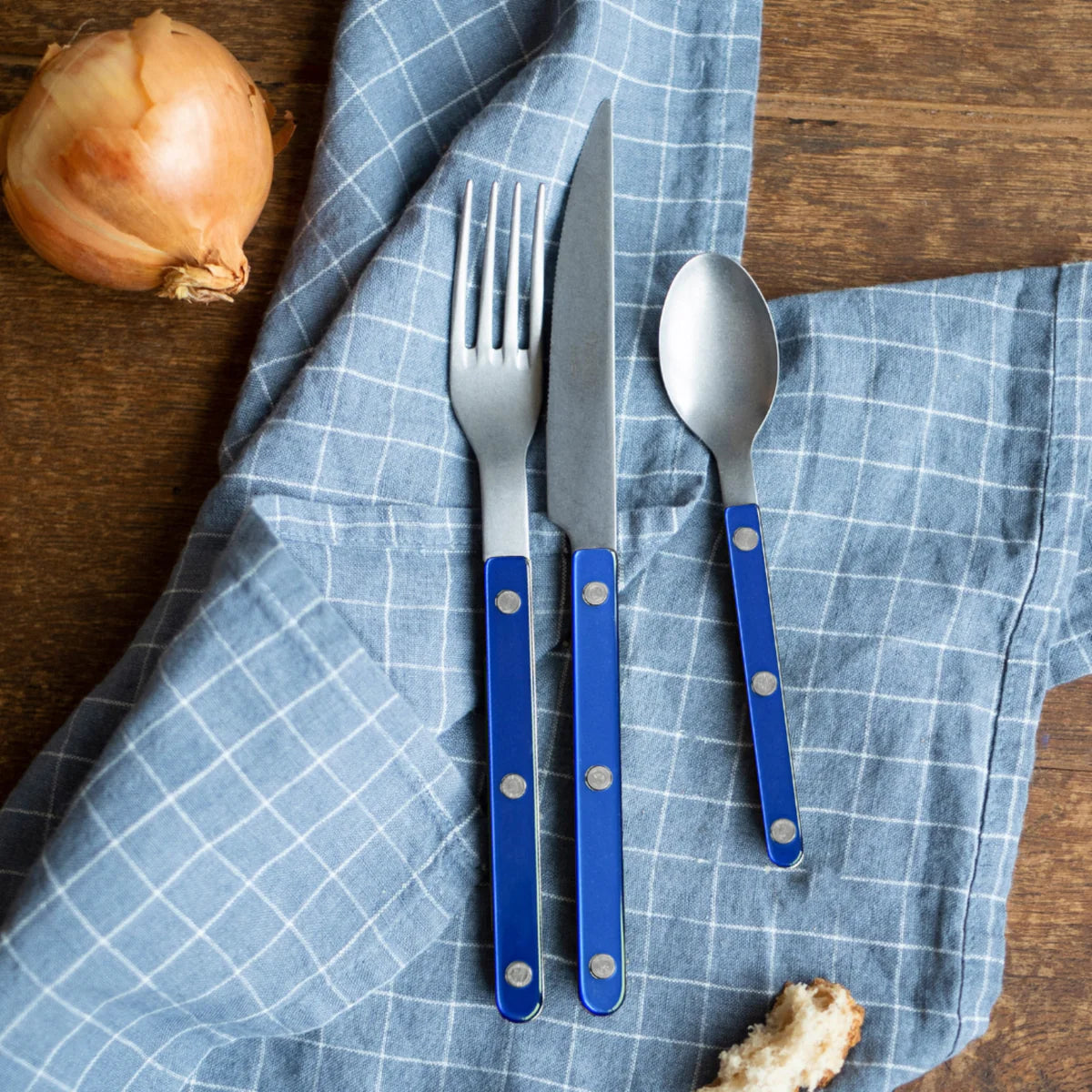 4 Pieces Vintage Cutlery Set - Lapis Blue