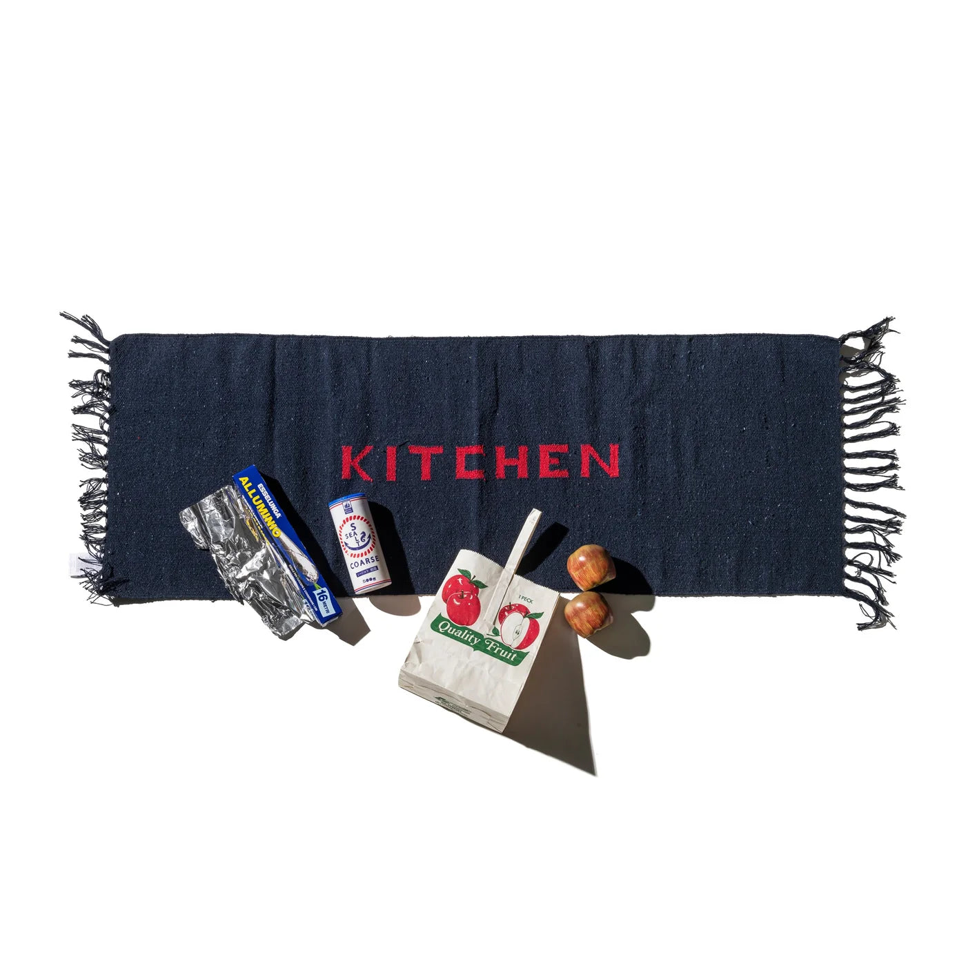 Handloomed Recycled Yarn Kitchen Mat – Navy