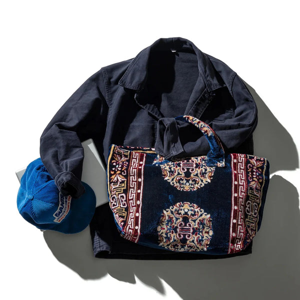Polyester Cotton Rug Fabric Bag – Navy Blue