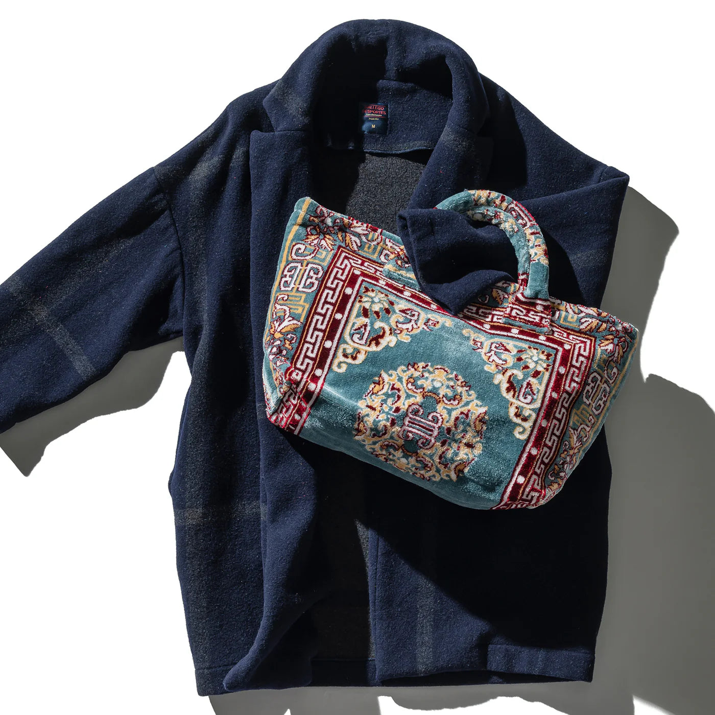 Puebco Polyester Cotton Rug Fabric Bag Blue – detail
