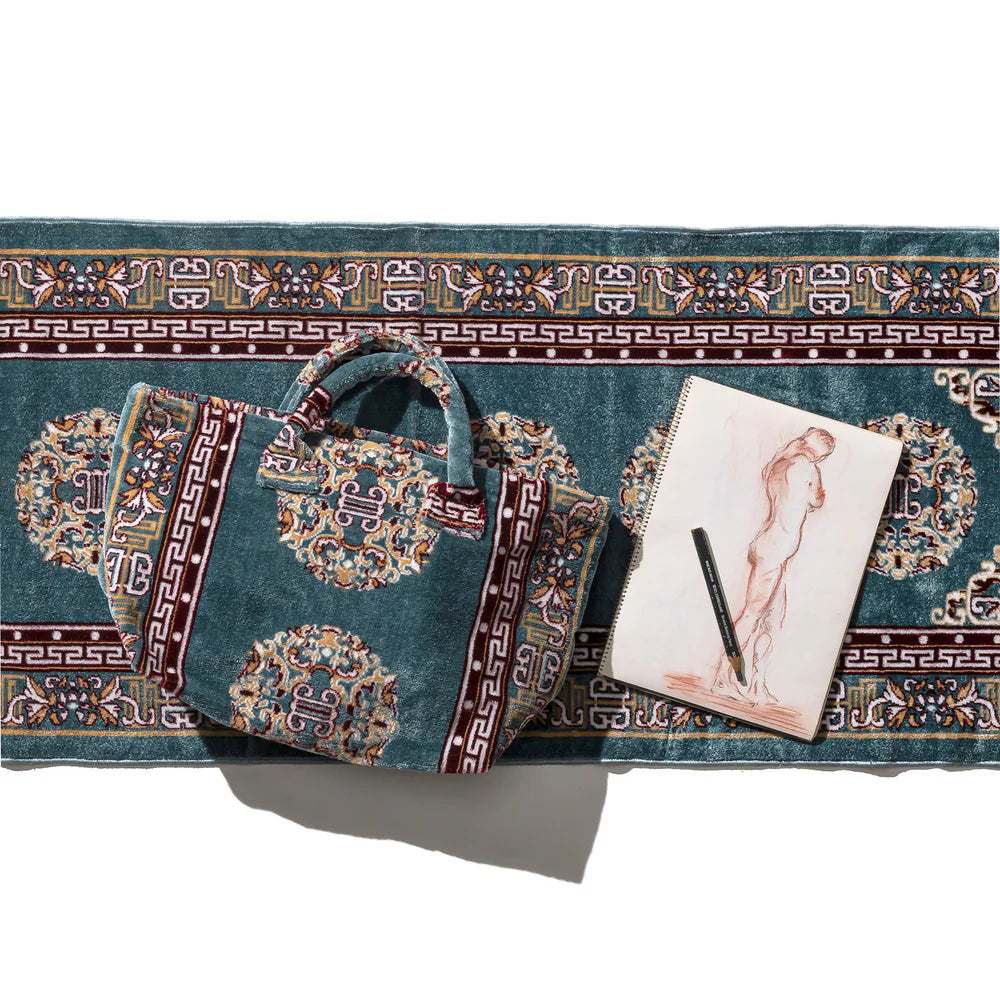 Polyester Cotton Rug Fabric Bag – Blue