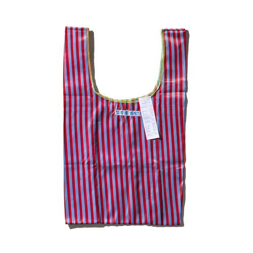 Puebco School Tie Fabric Bag Red x Light Blue – detail