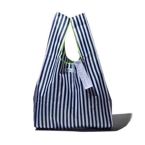Puebco School Tie Fabric Bag Navy Blue x White