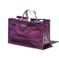 Covered School Tie Fabric Market Bag – Red x Light Blue