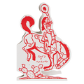 Archivist cut-out letterpress card with a cowgirl illustration