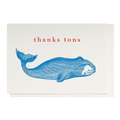Thank You Whale letterpress notelet by Archivist, printed in the UK on recycled paper