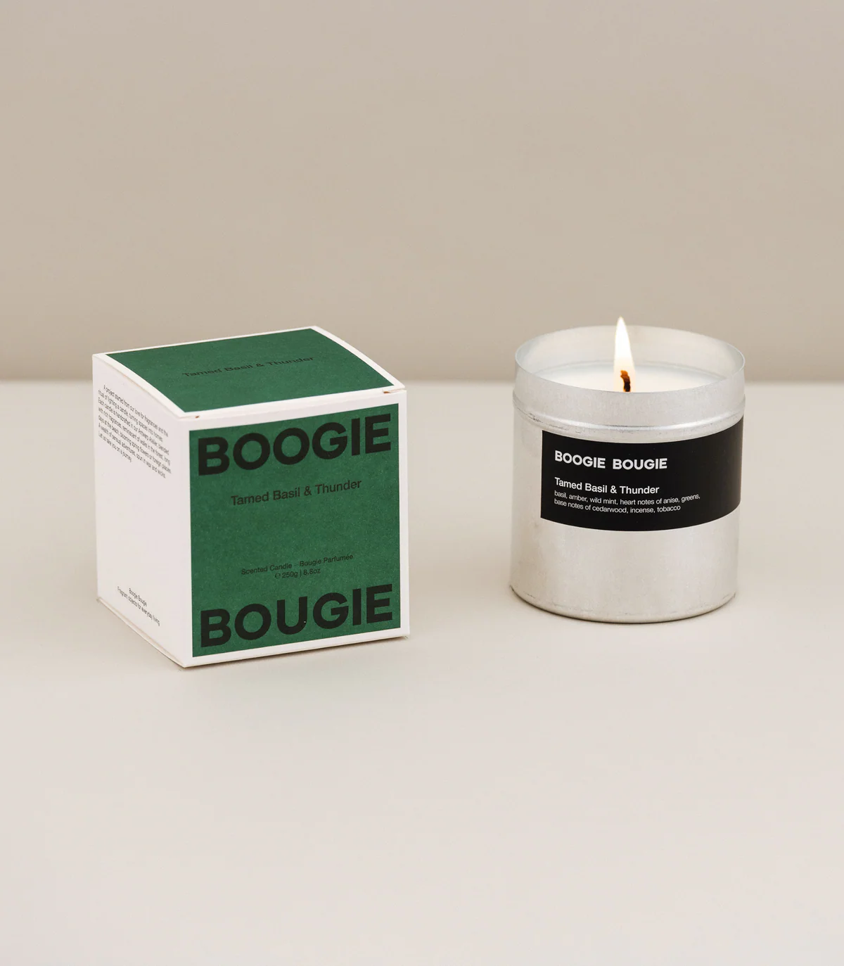 Boogie Bougie Candle - Tamed Basil & Thunder