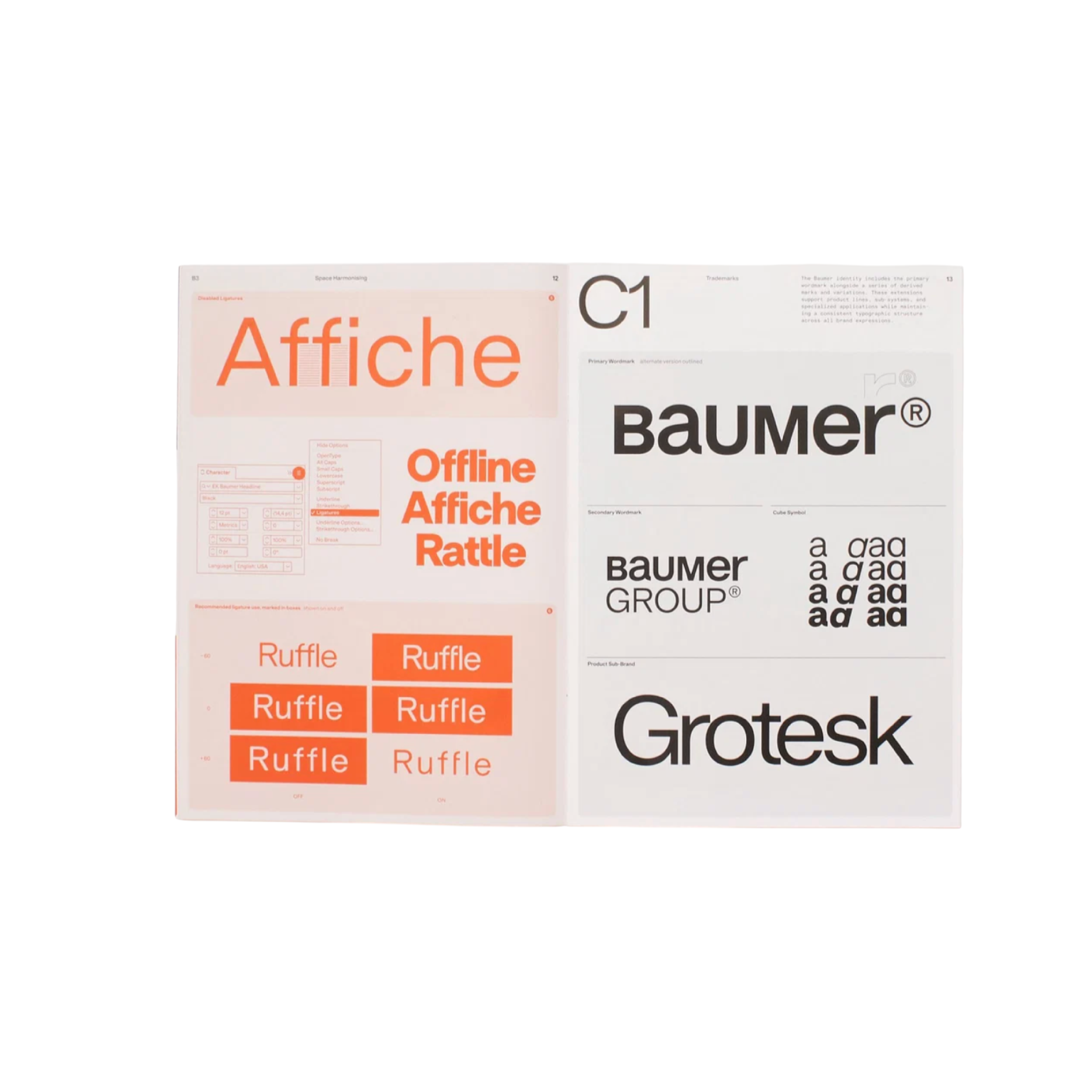 Baumer Specimen – typeface pages