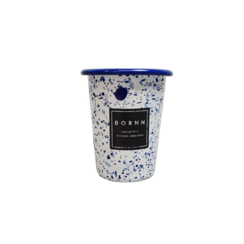 Bornn - Monochrome Small Tumbler 250ml | Blue Splatter