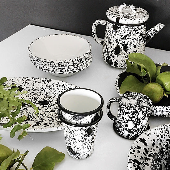 Bornn - Monochrome Small Tumbler 250ml | White Splatter
