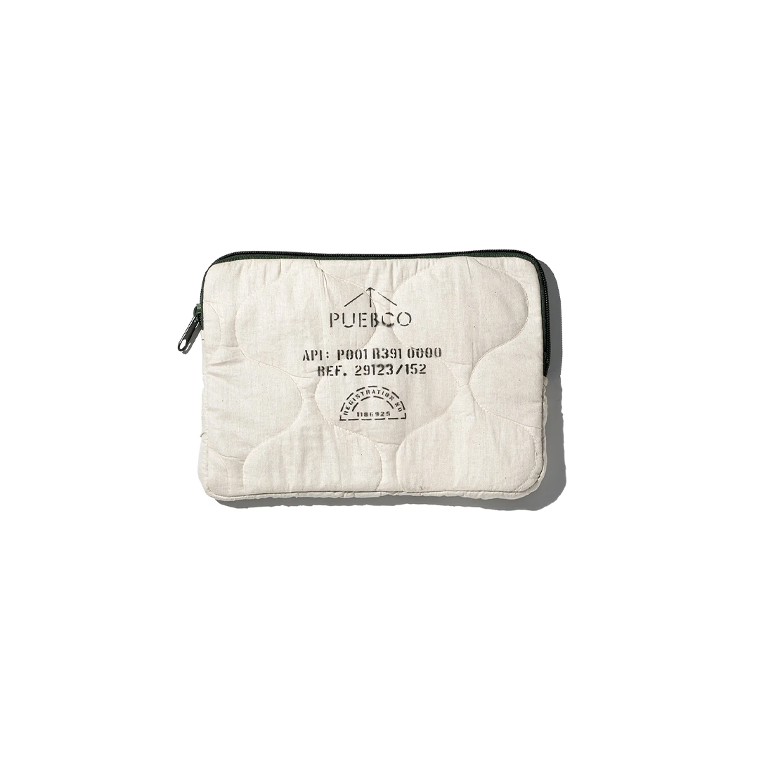 Puebco Quilted Laptop Case Large, a padded quilted case for devices up to 15 inches, at JUJUHOME London