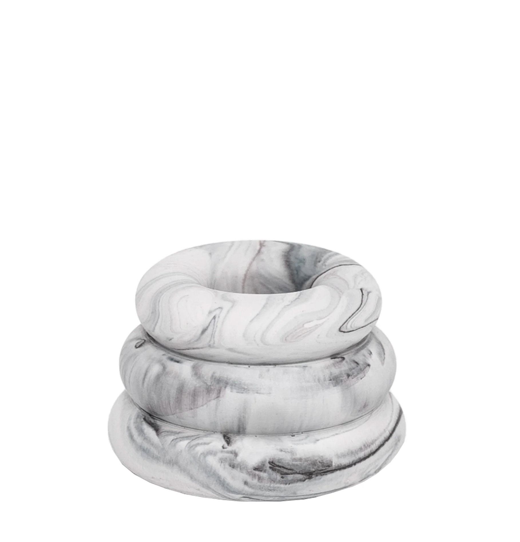 Yod & Co - Triple O Candle Holder | Marble Grey