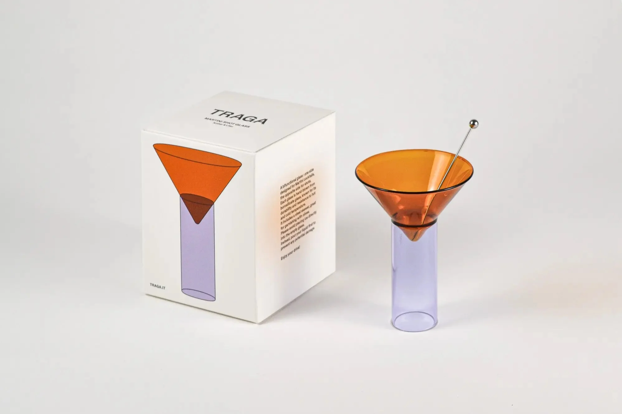 Traga - Martini Shot Glass | Amber & Lilac