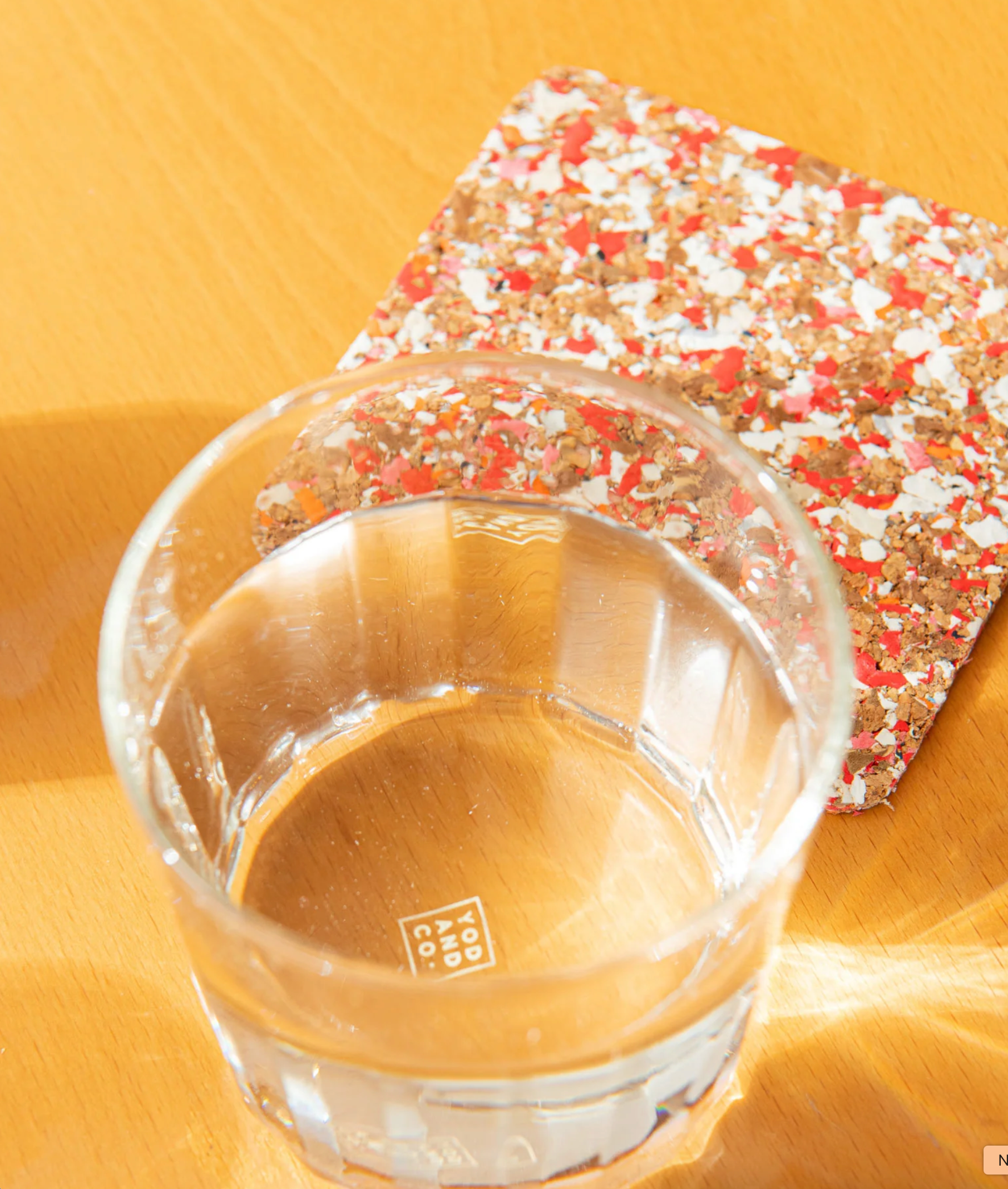 Yod & Co - Speckled Square cork Coasters Set of 4 | Red