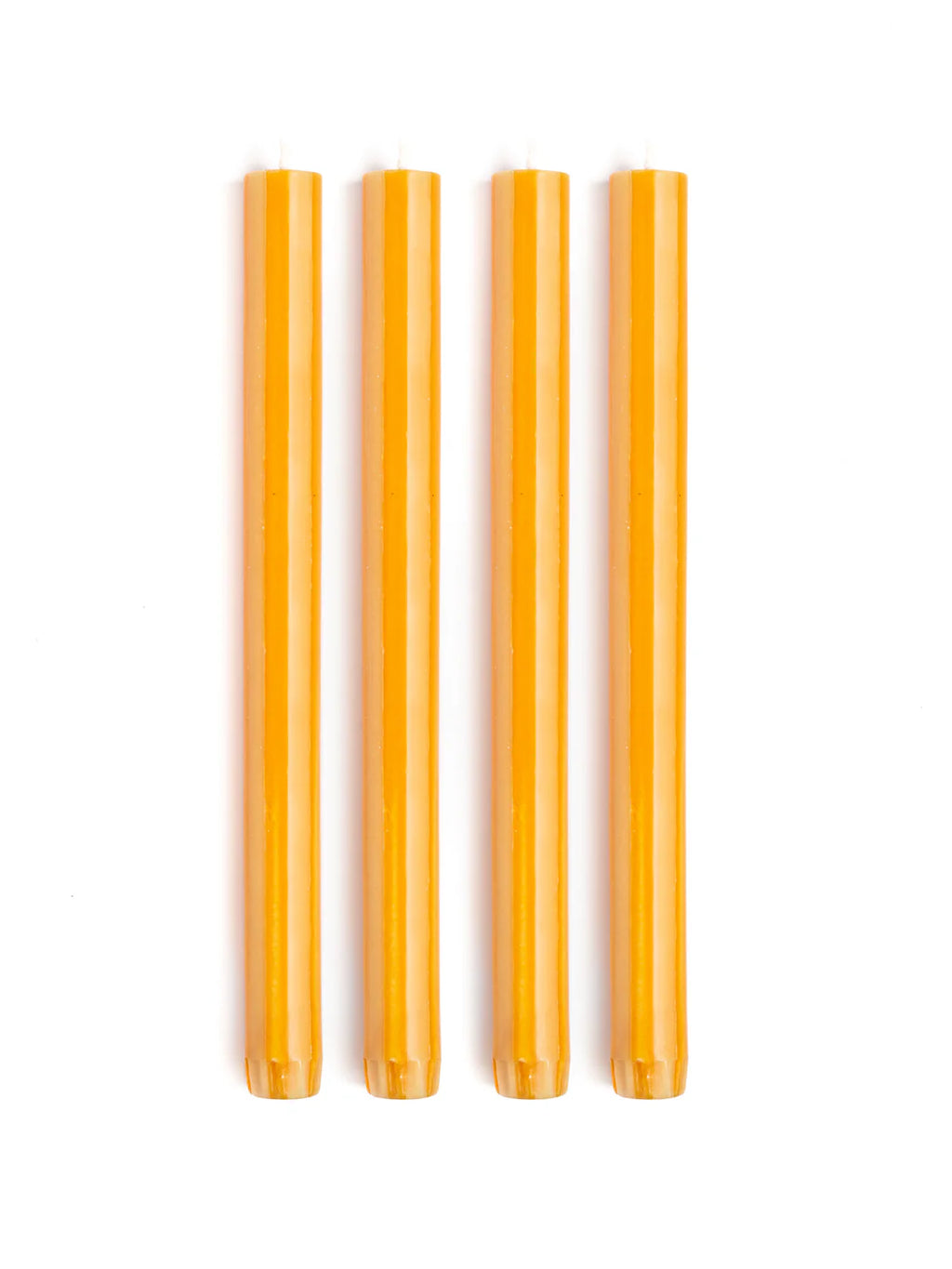 Yod & Co - Stripe Dinner Candles |  Clementine / Yellow Fade