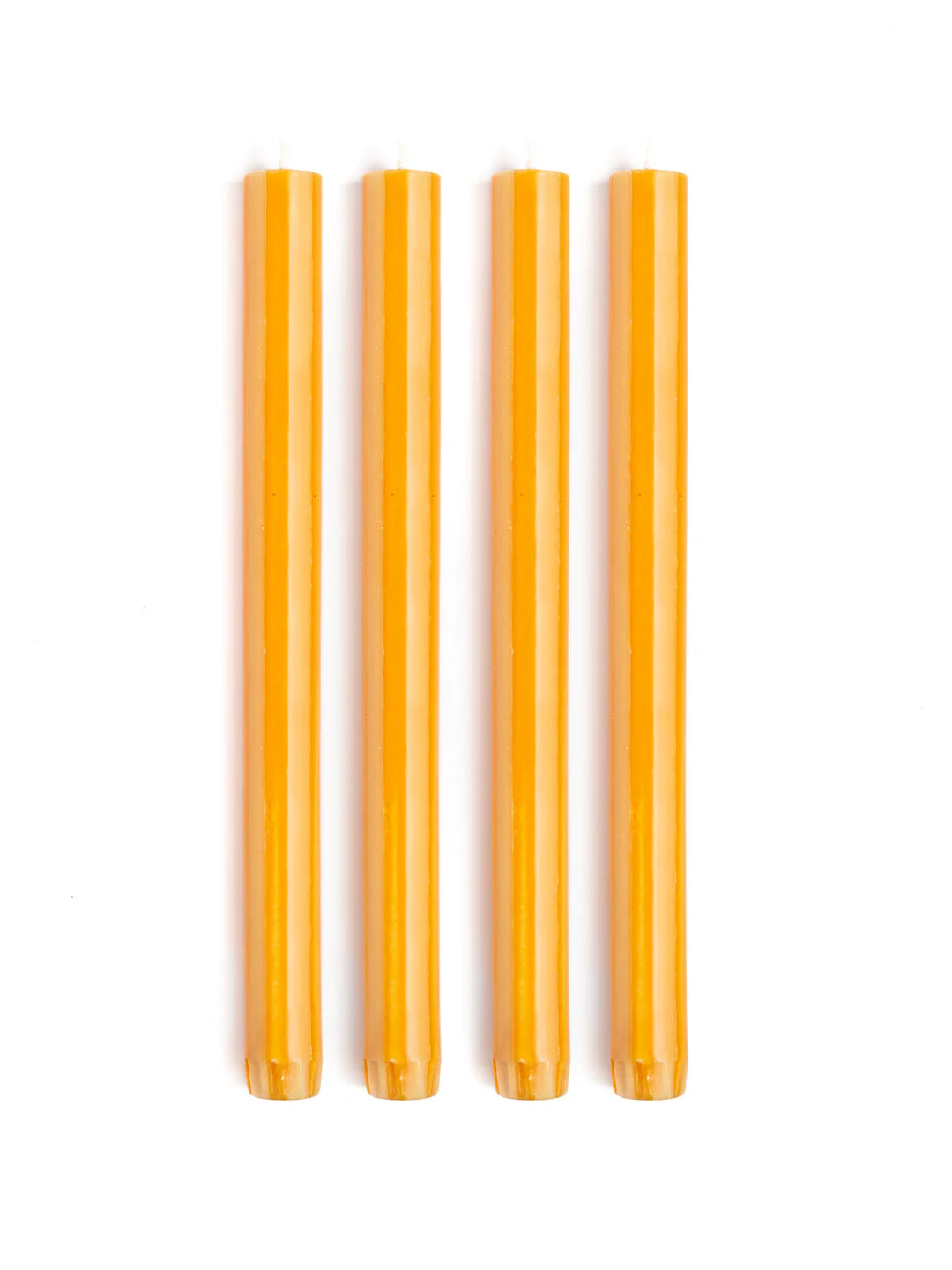 Yod & Co - Stripe Dinner Candles |  Clementine / Yellow Fade