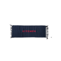 Puebco Handloomed Recycled Yarn Kitchen Mat in navy, handwoven from recycled yarns, at JUJUHOME London