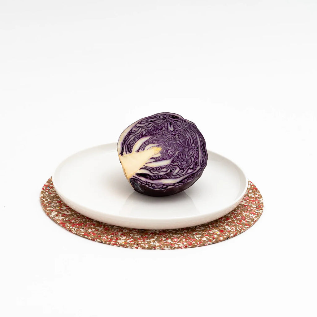 Yod & Co - Round Speckled Cork Placemat | Red