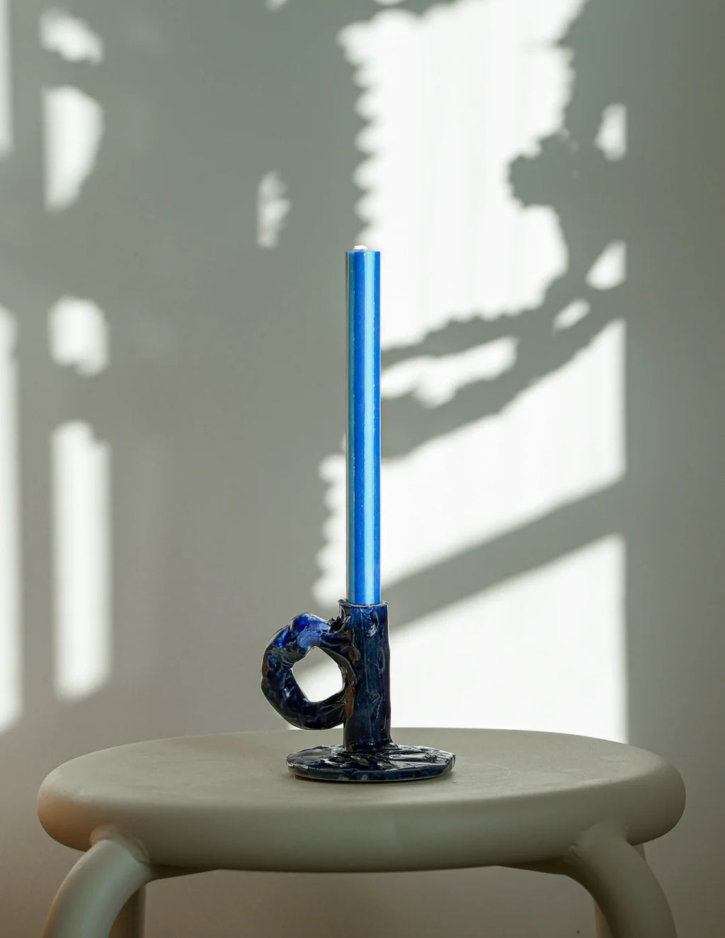 Yod & Co - Stripe Dinner Candles | Navy / Aqua Blue