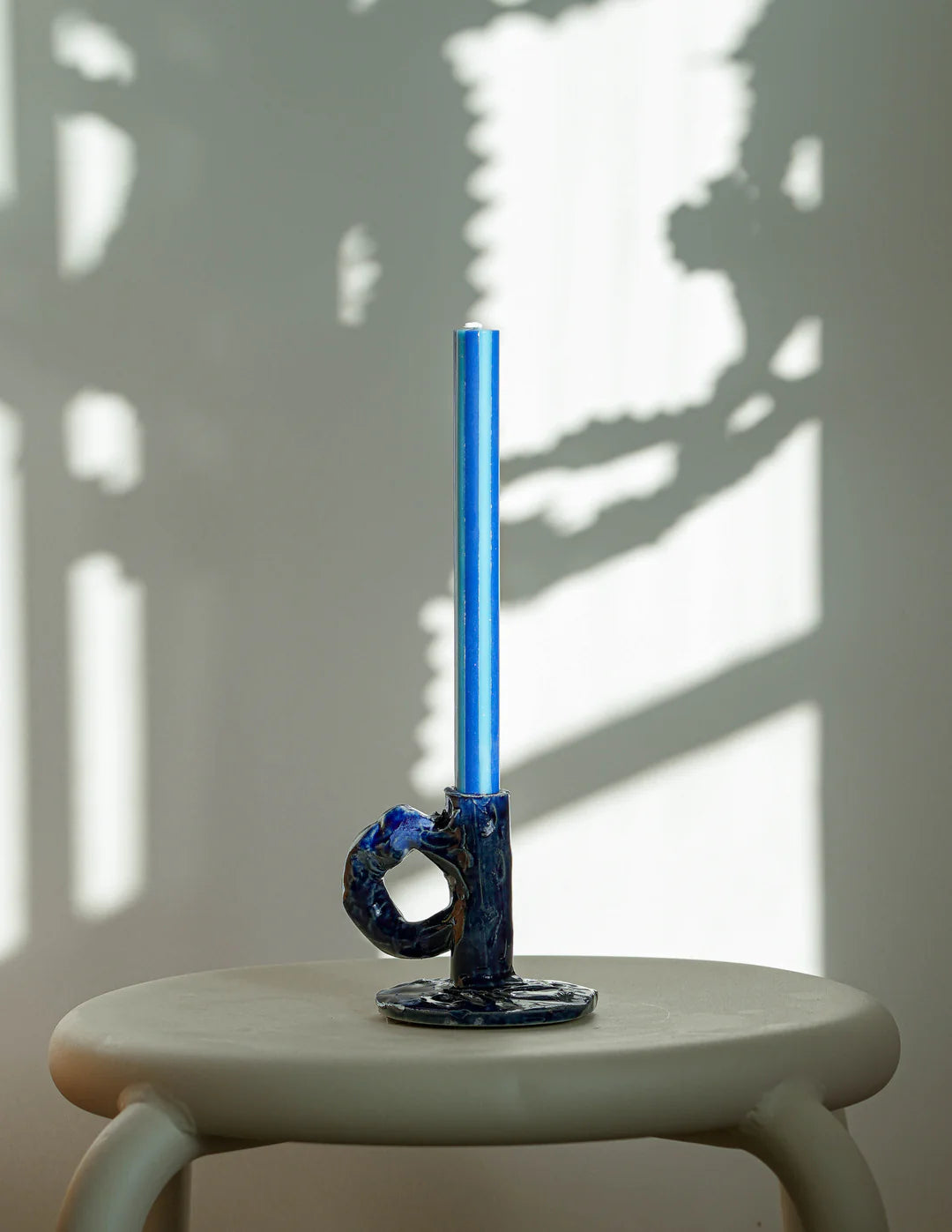 Yod & Co - Stripe Dinner Candles | Navy / Aqua Blue