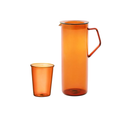 KINTO Cast Amber Table Set — 1.2L amber jug with four 350ml glasses