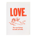 Cupid Love letterpress greeting card by Archivist, printed in the UK on recycled paper