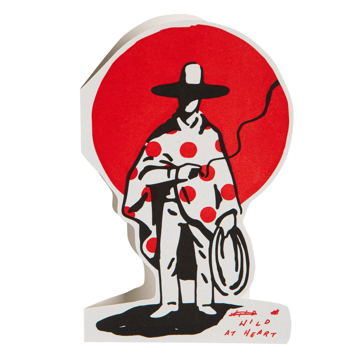 Archivist cut-out letterpress card with a cowboy illustration