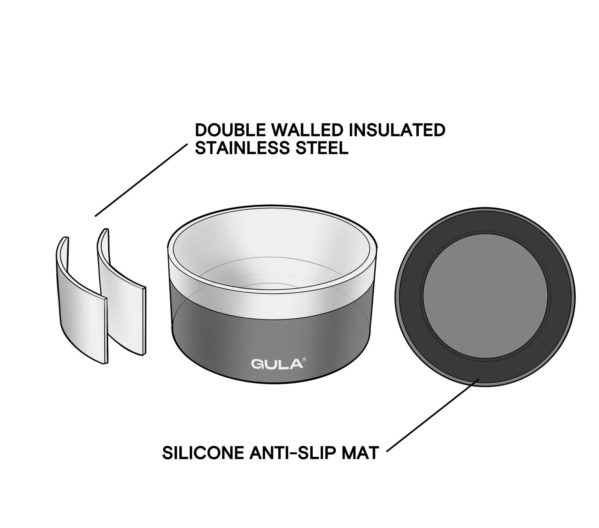 Gula Dog Care - Dog Bowl | Silver