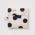 Baggu Standard reusable bag, cream and black polka dot