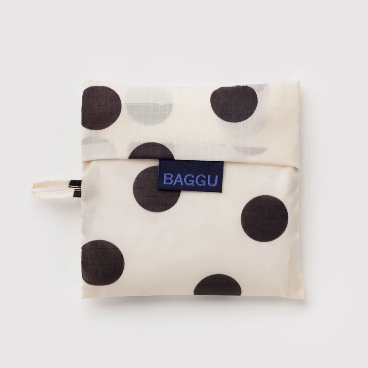 Baggu Standard reusable bag, cream and black polka dot